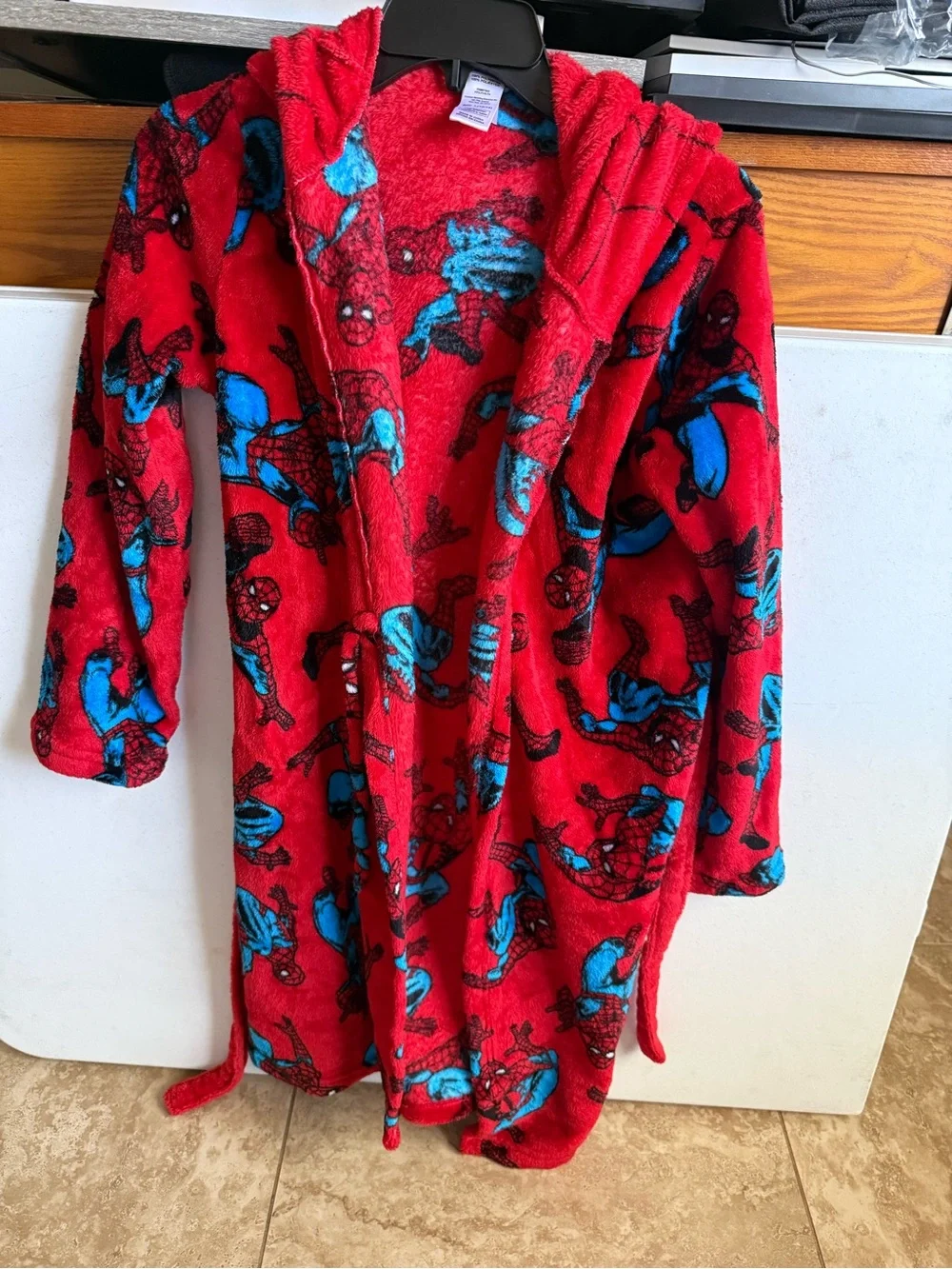Marvel Red and Blue Spider-Man Hooded Kids Robe